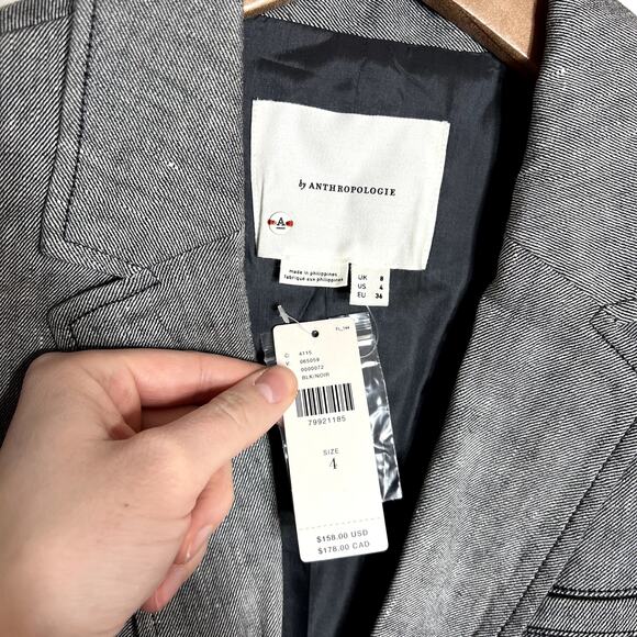 NWT Anthropologie Gray Cropped Blazer - Picture 4 of 6